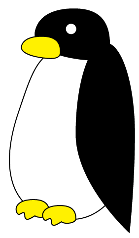 イラストレーター 楕円ツールだけでペンギンを描きました 就労支援ひらく 就労 自立支援ひらく